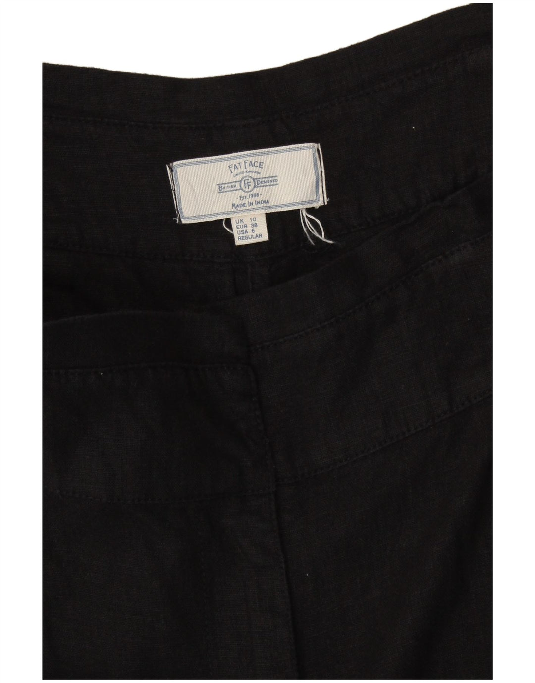FAT FACE Pantaloni Capri pentru femei cu picioare largi UK 10 Small W30 L23 In negru