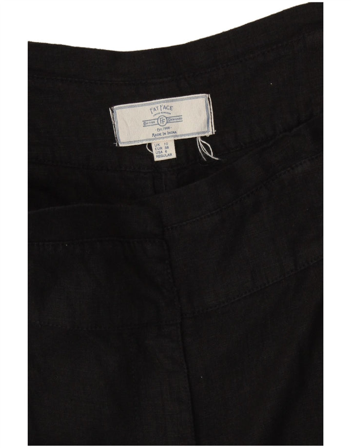 FAT FACE Pantaloni Capri pentru femei cu picioare largi UK 10 Small W30 L23 In negru