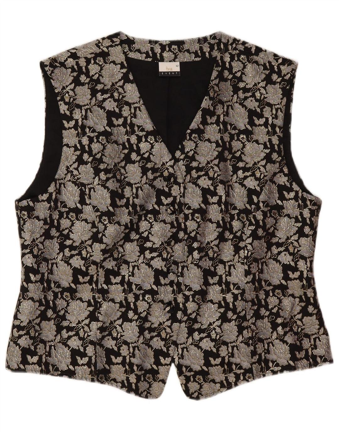 Crop Top pentru femei Tru, EU 48, mare, negru, cu flori din poliamidă