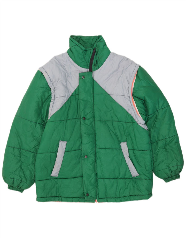 Jachetă căptușită vintage pentru bărbați UK 42 XL verde Colorblock