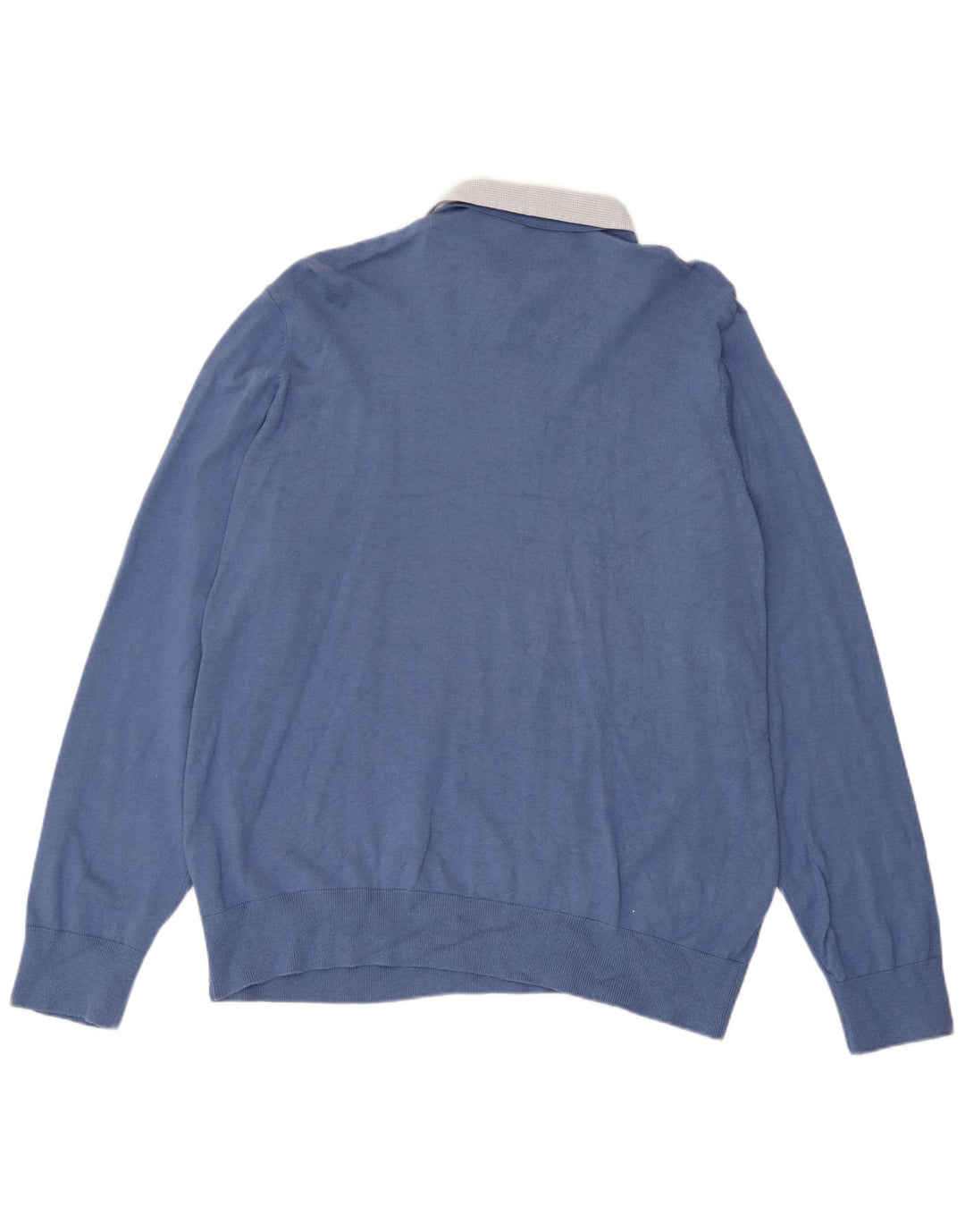 Pulover pentru bărbați Marks & Spencer, cu decolteu în V, XL, bumbac, albastru