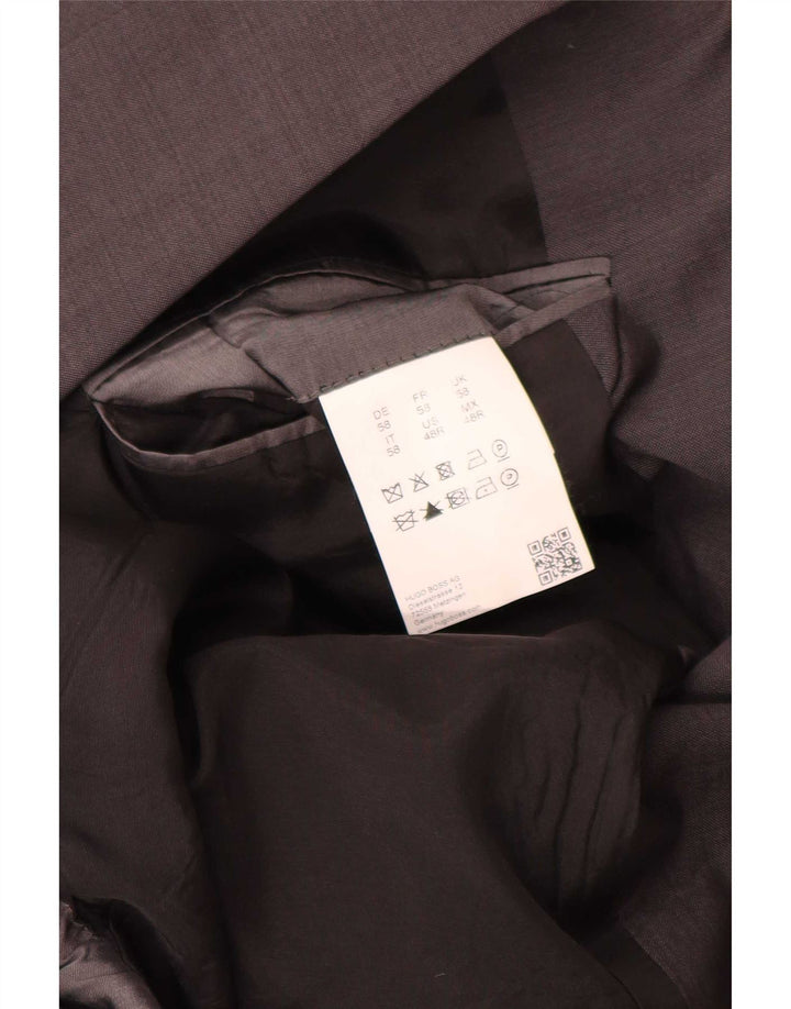 Blazer pentru bărbați Hugo Boss, cu 2 nasturi, EU 58 4XL, gri, lână virgină, clasică