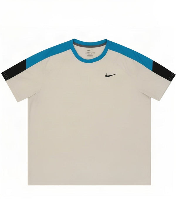 Tricou pentru bărbați Nike Dri Fit Top 2XL, alb, poliester color bloc