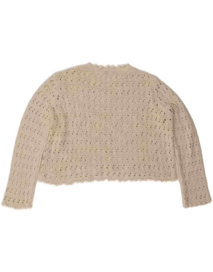 Pulover oversized Crop Crew Deck pentru femei Zara UK 10 Small White