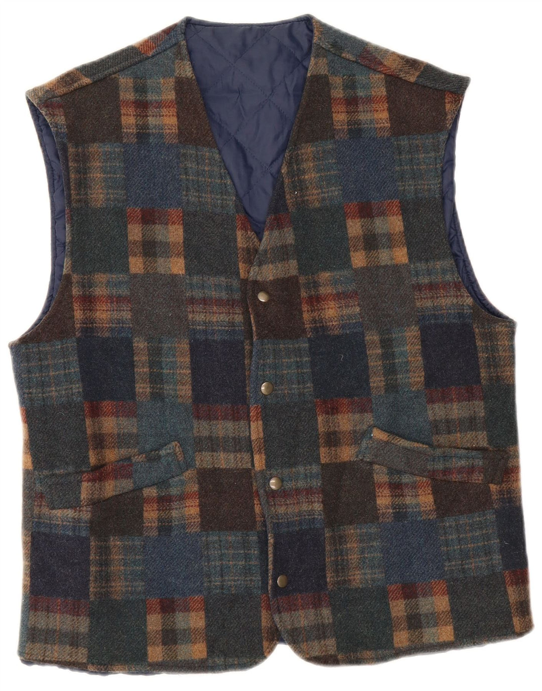 Vestă Vintage Bărbați IT 48 Medium Multicolor Lână Check