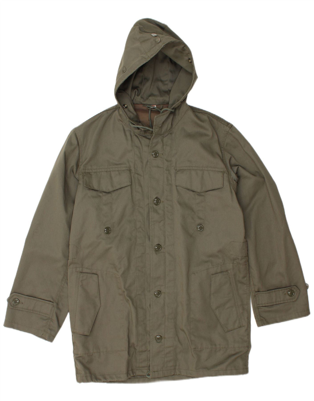 Jachetă parka cu glugă vintage pentru bărbați IT 46 Small Khaki