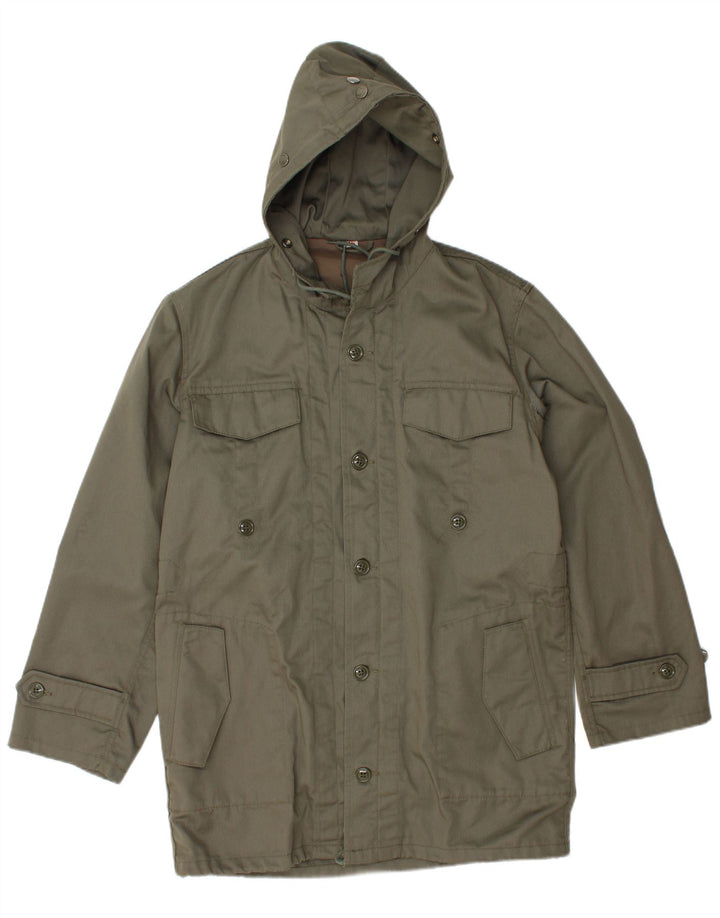 Jachetă parka cu glugă vintage pentru bărbați IT 46 Small Khaki