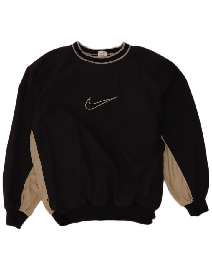 Hanorac grafic pentru bărbați Nike Pulover mare, negru, poliester bloc de culoare