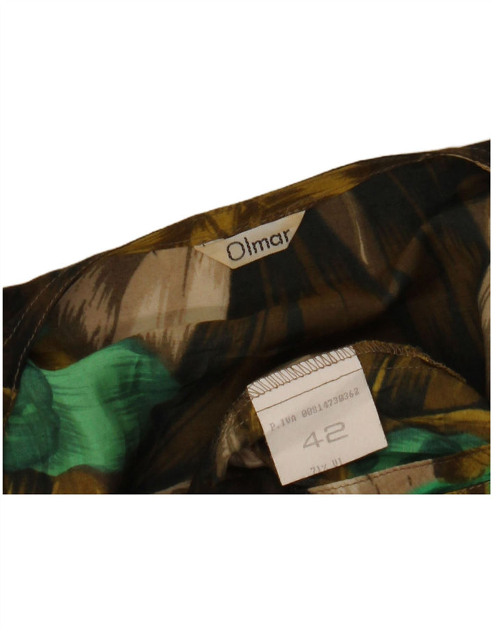 Bluză cămașă cu mânecă scurtă pentru femei VINTAGE IT 42 Medium Kaki Floral