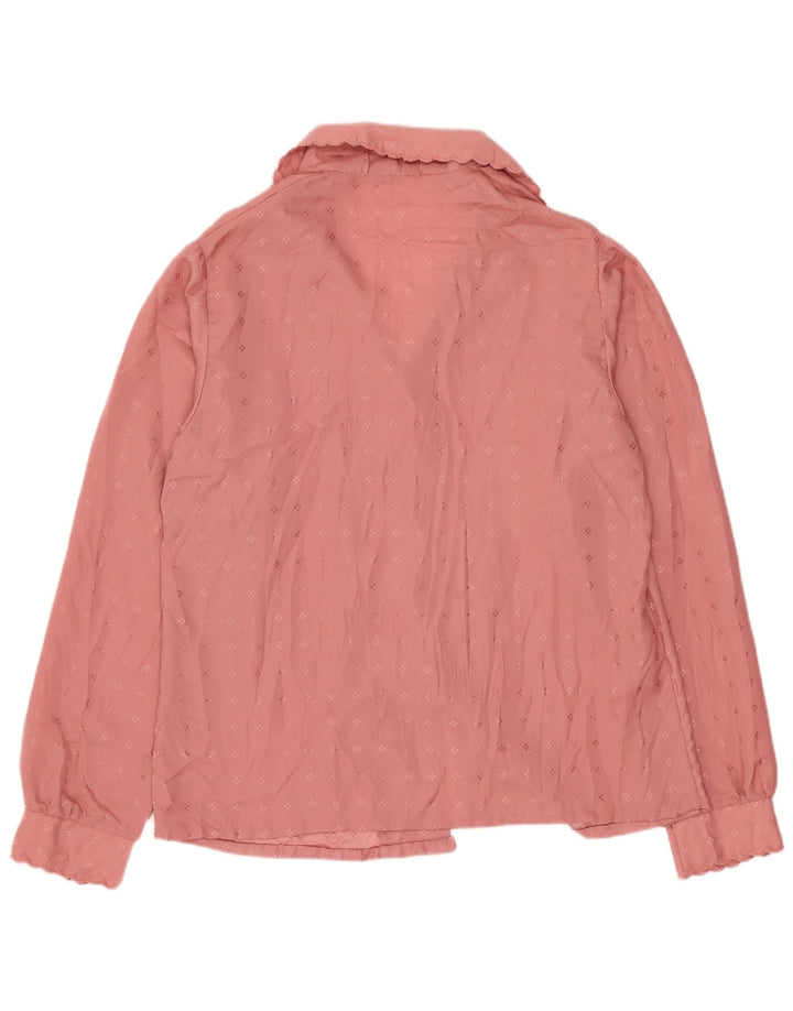 VINTAGE Bluză Femei Top UK 14 Large Pink Geometric