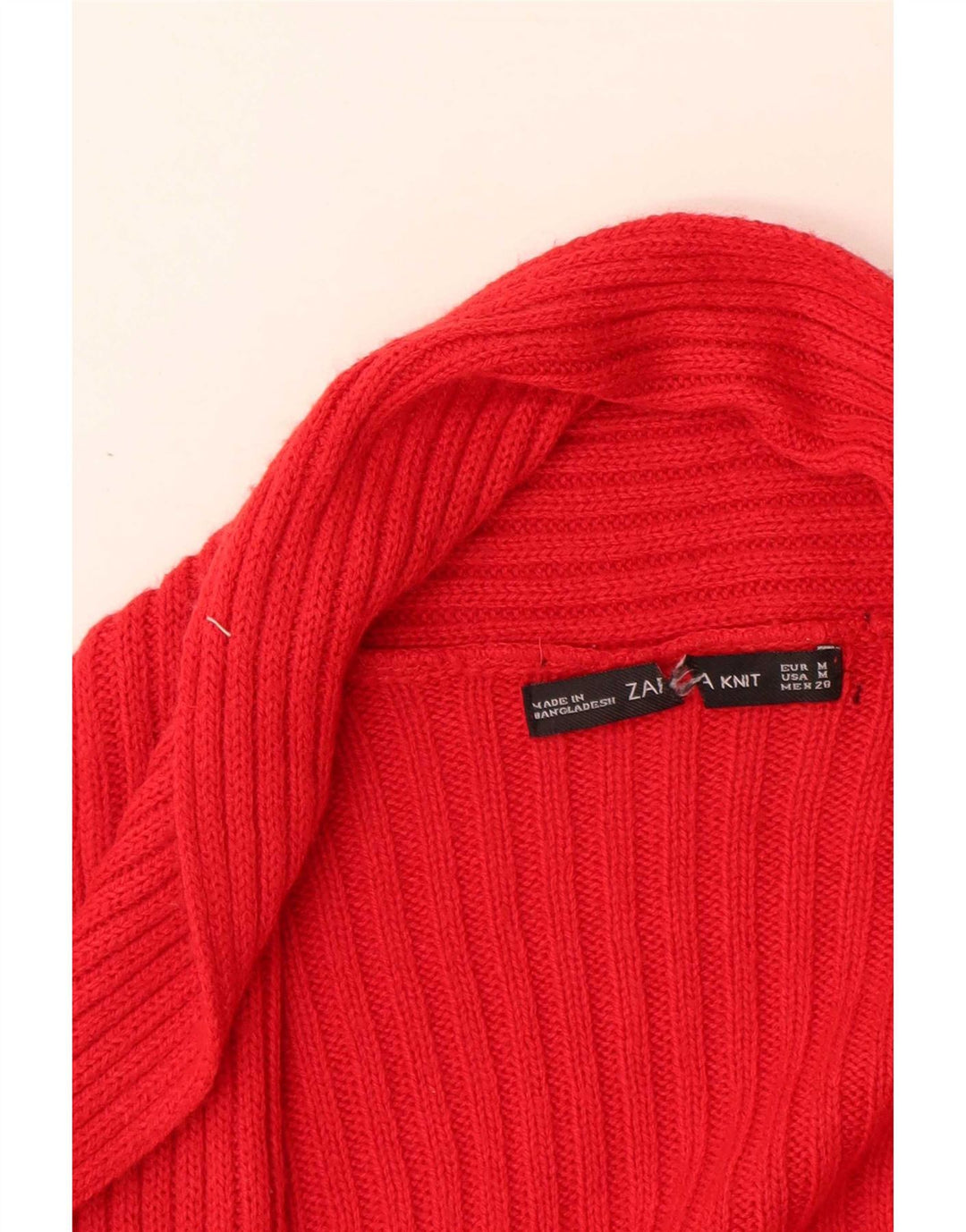 Pulover cardigan pentru femei Zara UK 12 Medium Red Acrilic