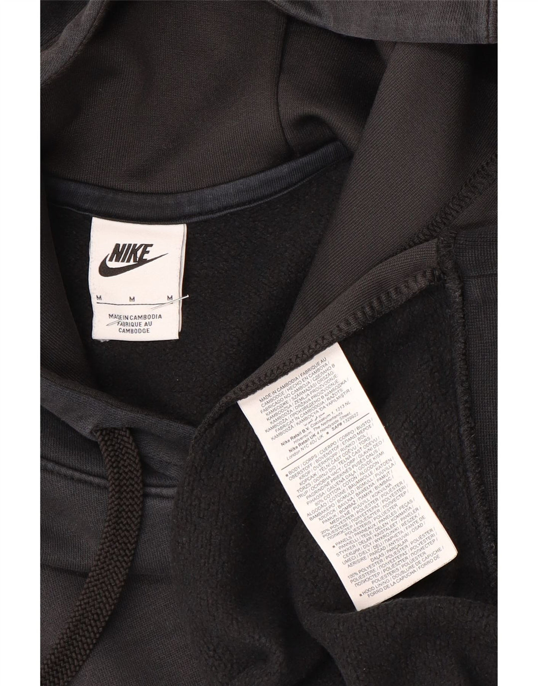 Pulover Nike pentru bărbați cu glugă grafică, mediu negru, poliester bloc de culoare