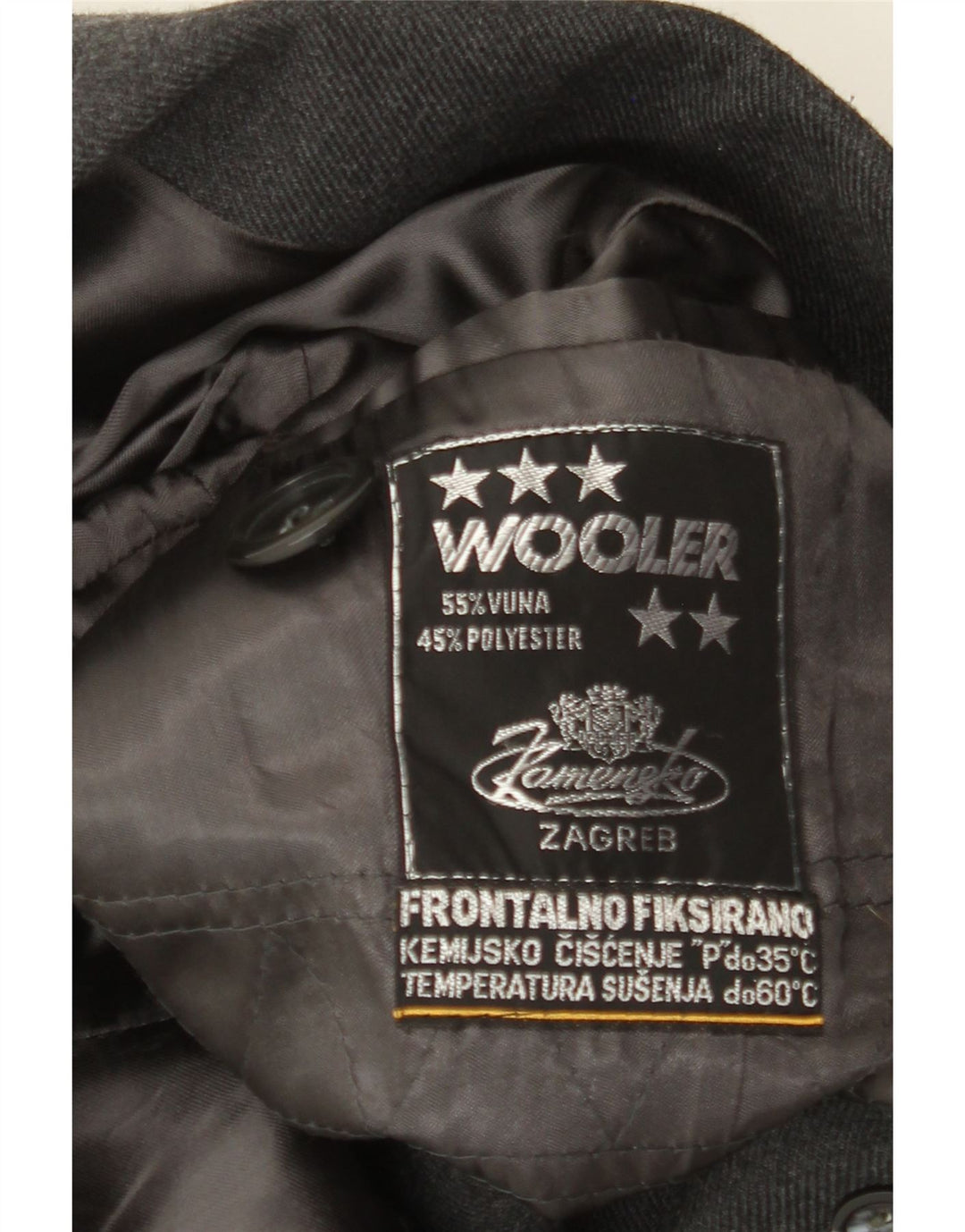 Pardesiu vintage pentru femei UK 10 mic, gri, lână