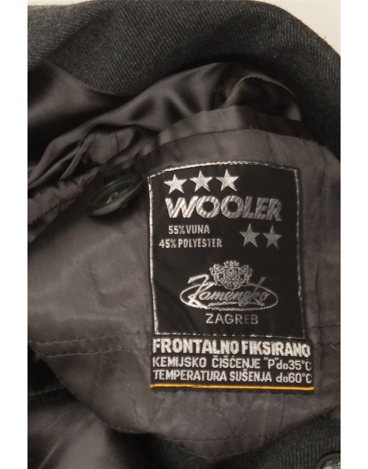 Pardesiu vintage pentru femei UK 10 mic, gri, lână