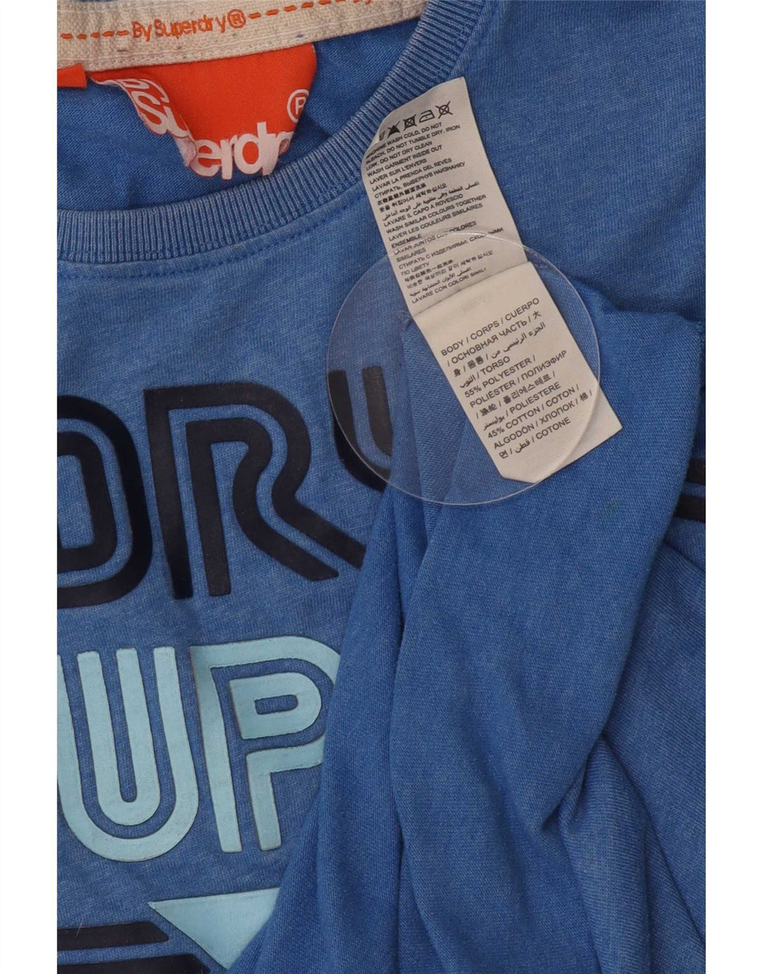 Tricou grafic pentru bărbați Superdry Top Medium Blue Poliester