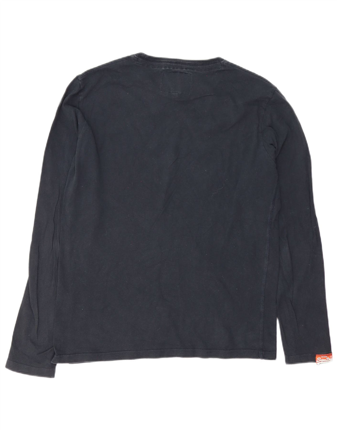 Top grafic pentru bărbați Superdry cu mânecă lungă, mare, negru, bumbac