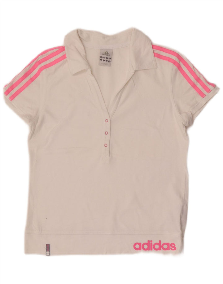 Tricou polo Adidas pentru femei UK 14 Medium White Bumbac