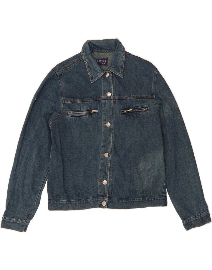 VINTAGE Womens Denim Jacket EU 44/46 XL Navy Blue Cotton Vintage Vintage and Second-Hand Vintage from Messina Hembry 