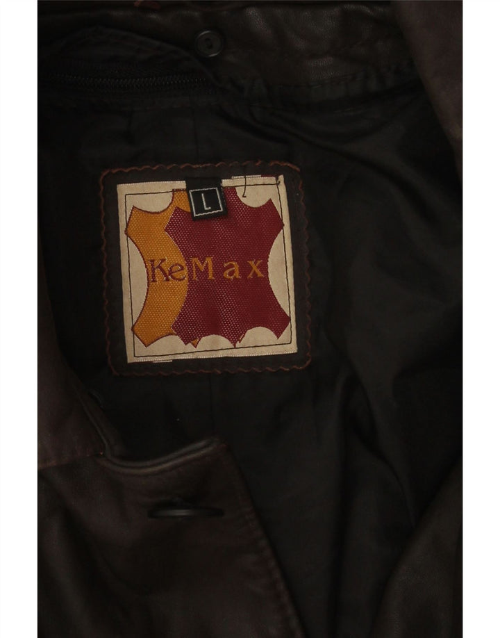 Jachetă de piele vintage pentru bărbați UK 40, mare, maro, din piele