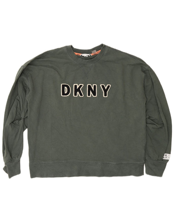 Pulover pentru damă Dkny, cu croiala relaxată, din bumbac verde mediu, UK 14