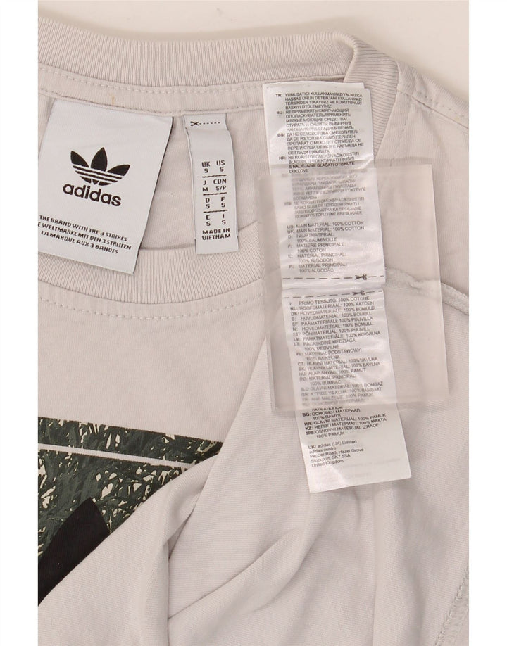 Tricou grafic pentru bărbați Adidas Top mic, alb, bumbac
