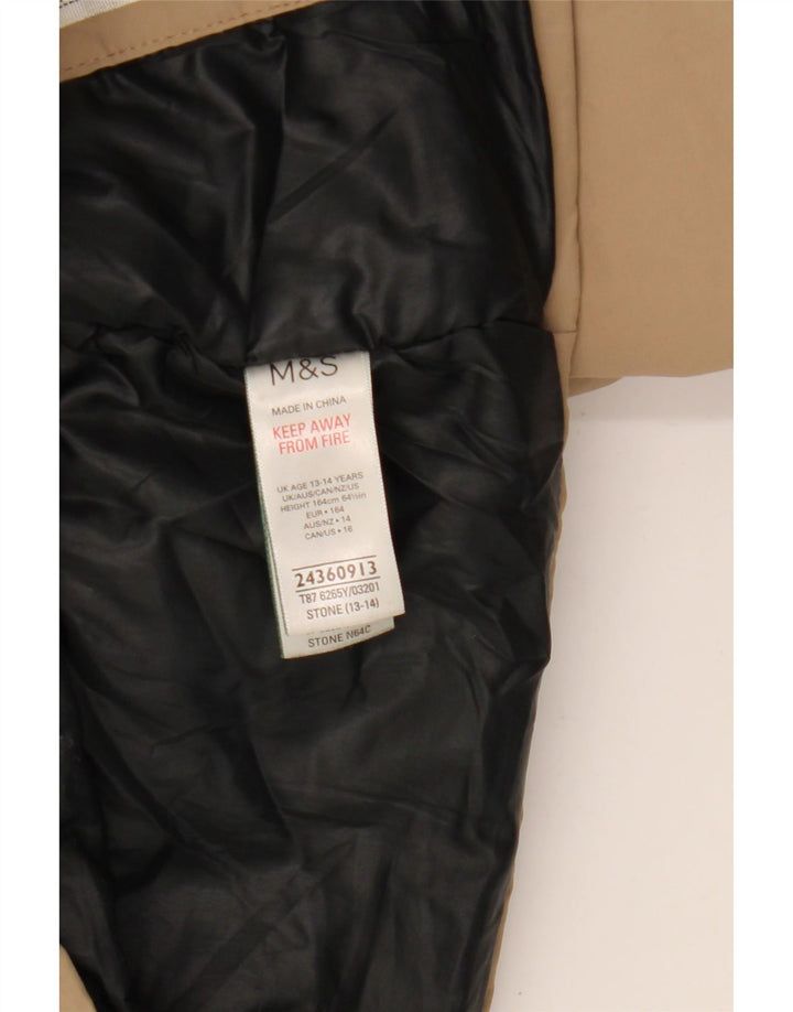 Jachetă de vânt cu glugă Marks & Spencer pentru băieți 13-14 ani, bej, poliamidă