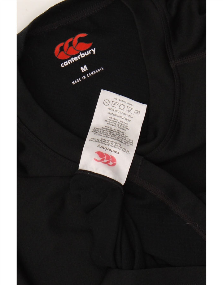 CANTERBURY Top grafic pentru femei cu mânecă lungă UK 12 Poliester mediu negru