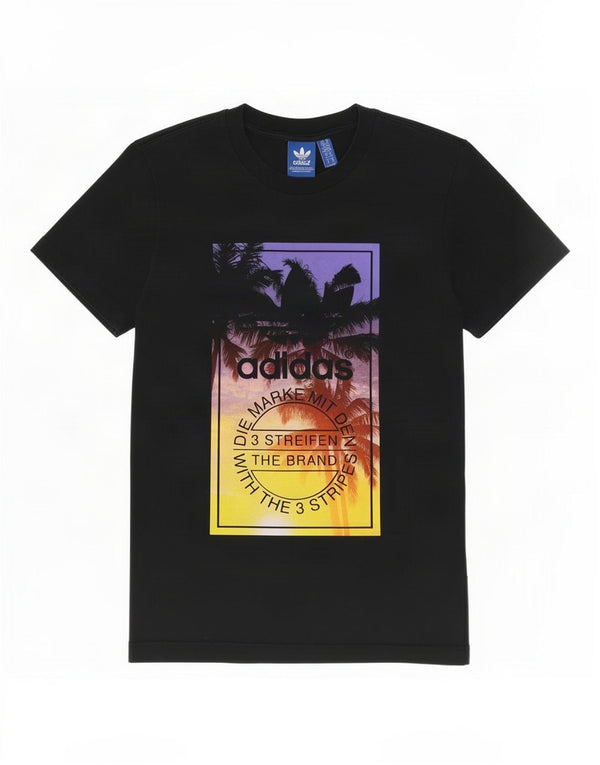 Adidas Mens Graphic T-Shirt Top XS Black Cotton