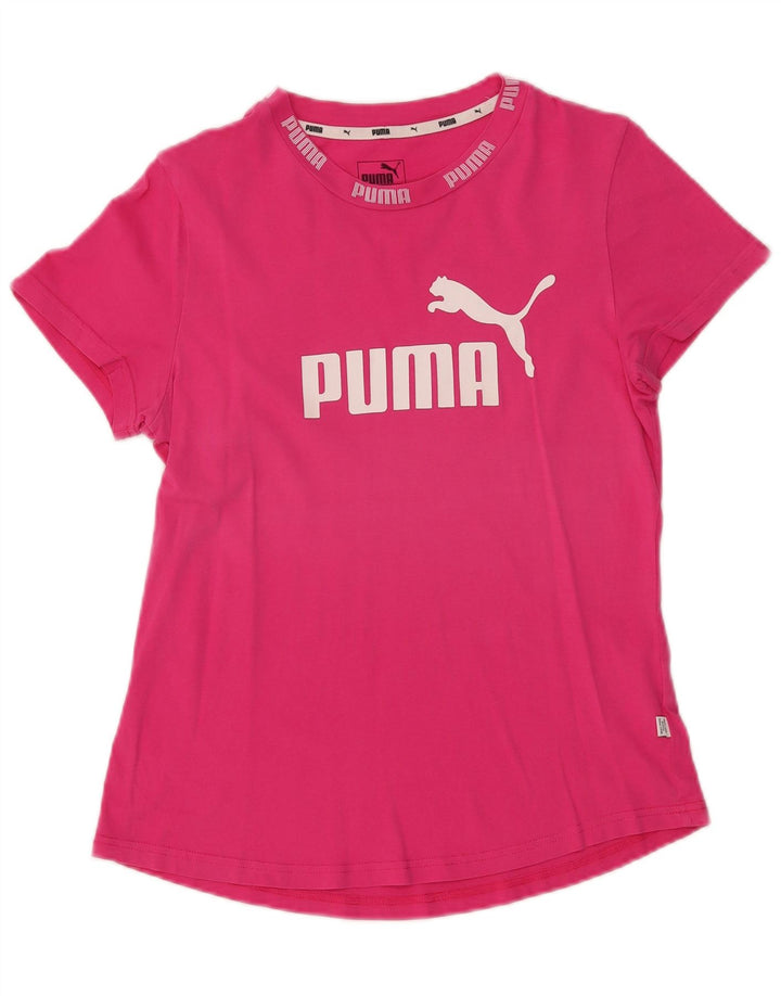 Tricou cu grafic Puma pentru femei Top UK 14 Medium Pink Bumbac