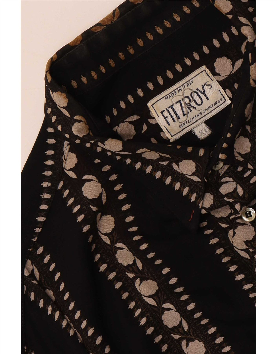 Cămașă Vintage pentru bărbați XL Negru Floral