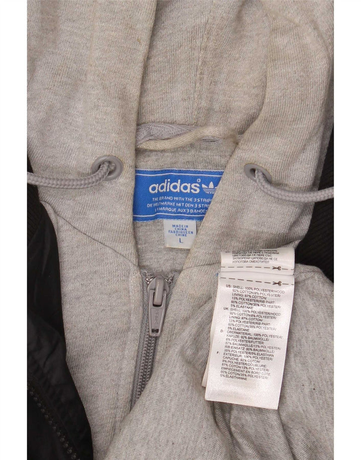 Jachetă bomber cu glugă pentru bărbați Adidas UK 40, mare, negru, poliester