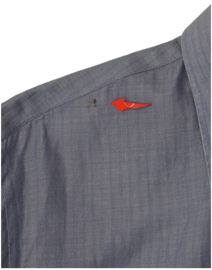 Cămașă pentru bărbați Armani Jeans, bumbac cu dungi albastre mari