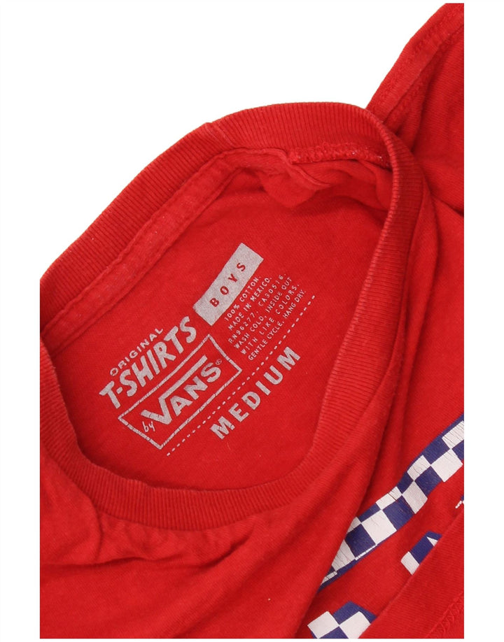 Tricou grafic Vans pentru baieti Top 10-11 ani bumbac rosu mediu