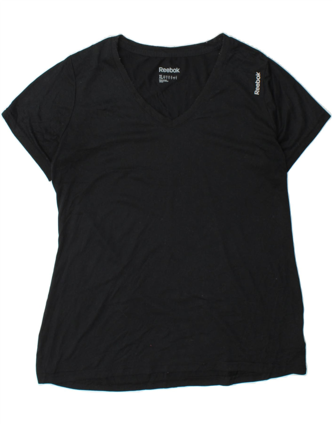 REEBOK Womens T-Shirt Top UK 18 XL Black Polyester Vintage Reebok and Second-Hand Reebok from Messina Hembry 