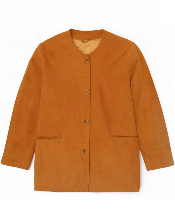 Blazer pentru femei Canda cu 4 nasturi din piele intoarsa UK 14, mare, bej