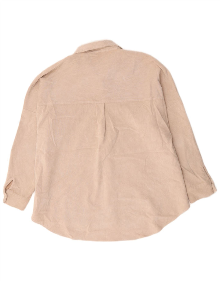 Cămașă supradimensionată pentru femei Zara UK 18 XL poliester bej