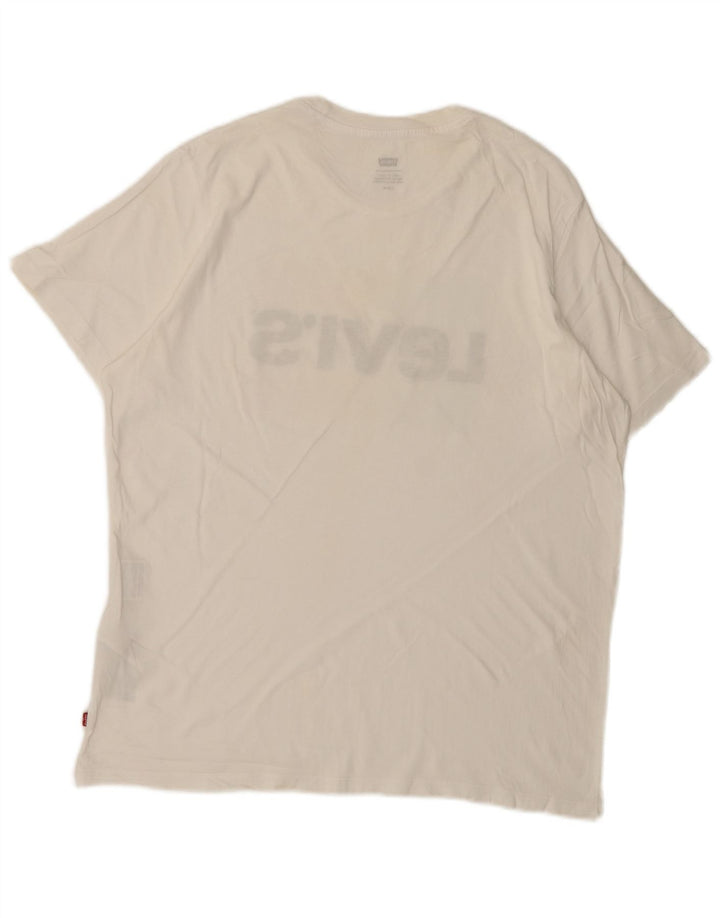Tricou grafic Levi's pentru bărbați Top mare din bumbac alb