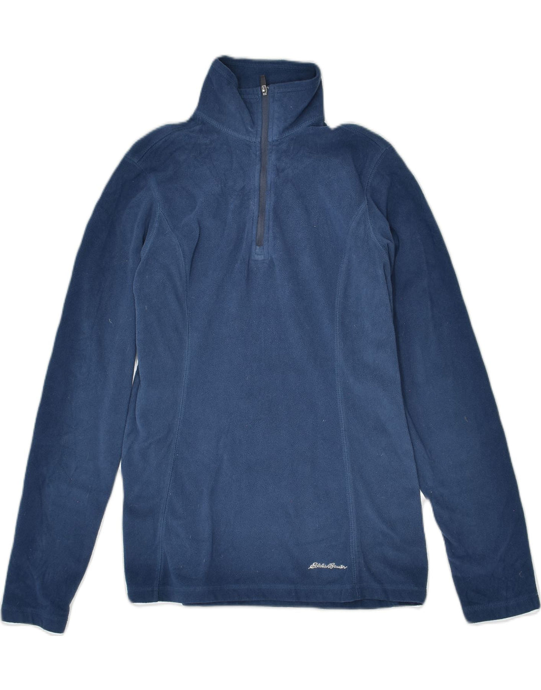 EDDIE BAUER Womens Fleece Zip Neck Jumper Sweater UK 6 XS Blue Polyester | Vintage | Thrift | Second-Hand | Used Clothing | Messina Hembry 
