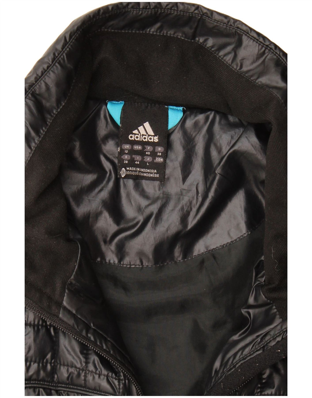 Jachetă căptușită pentru femei Adidas UK 12 Poliester mediu negru