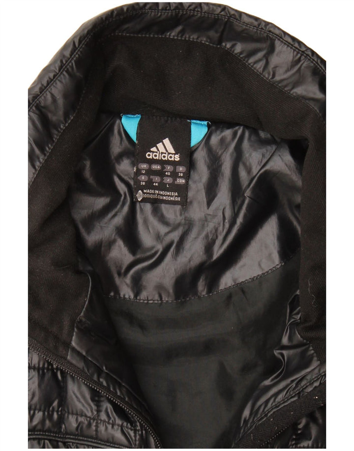 Jachetă căptușită pentru femei Adidas UK 12 Poliester mediu negru
