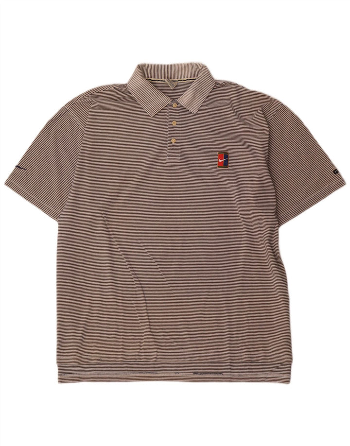 Tricou polo Nike pentru bărbați 2XL, bumbac cu dungi gri