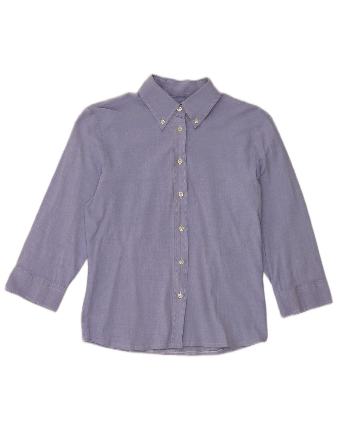 Cămașă Benetton pentru femei cu mâneci 3/4 UK 10 Bumbac albastru mic