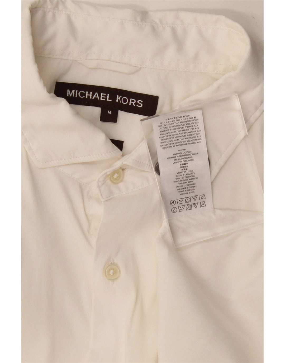 MICHAEL KORS Mens Shirt Medium White Cotton