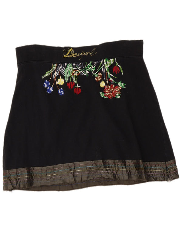Fusta Mini Desigual Femei Small W27 Bumbac Floral Negru