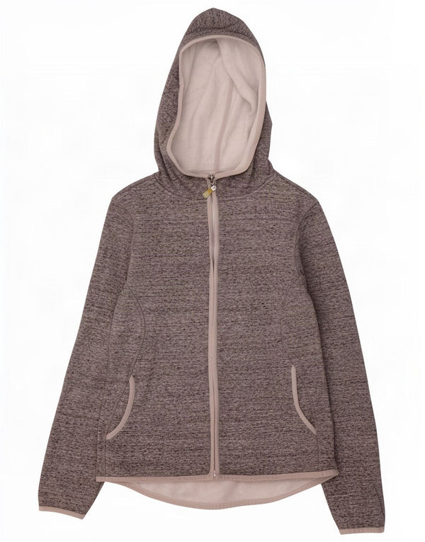 Pulover pentru femei Marks & Spencer, cu fermoar, cu capota, UK 10, mic, gri, pete