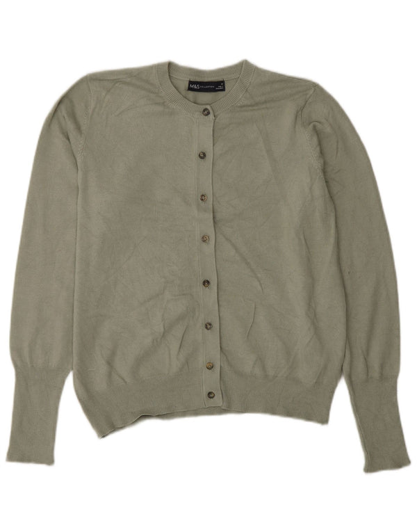 Marks & Spencer Pulover Crop Cardigan pentru Damă UK 14 Large Green Viscose