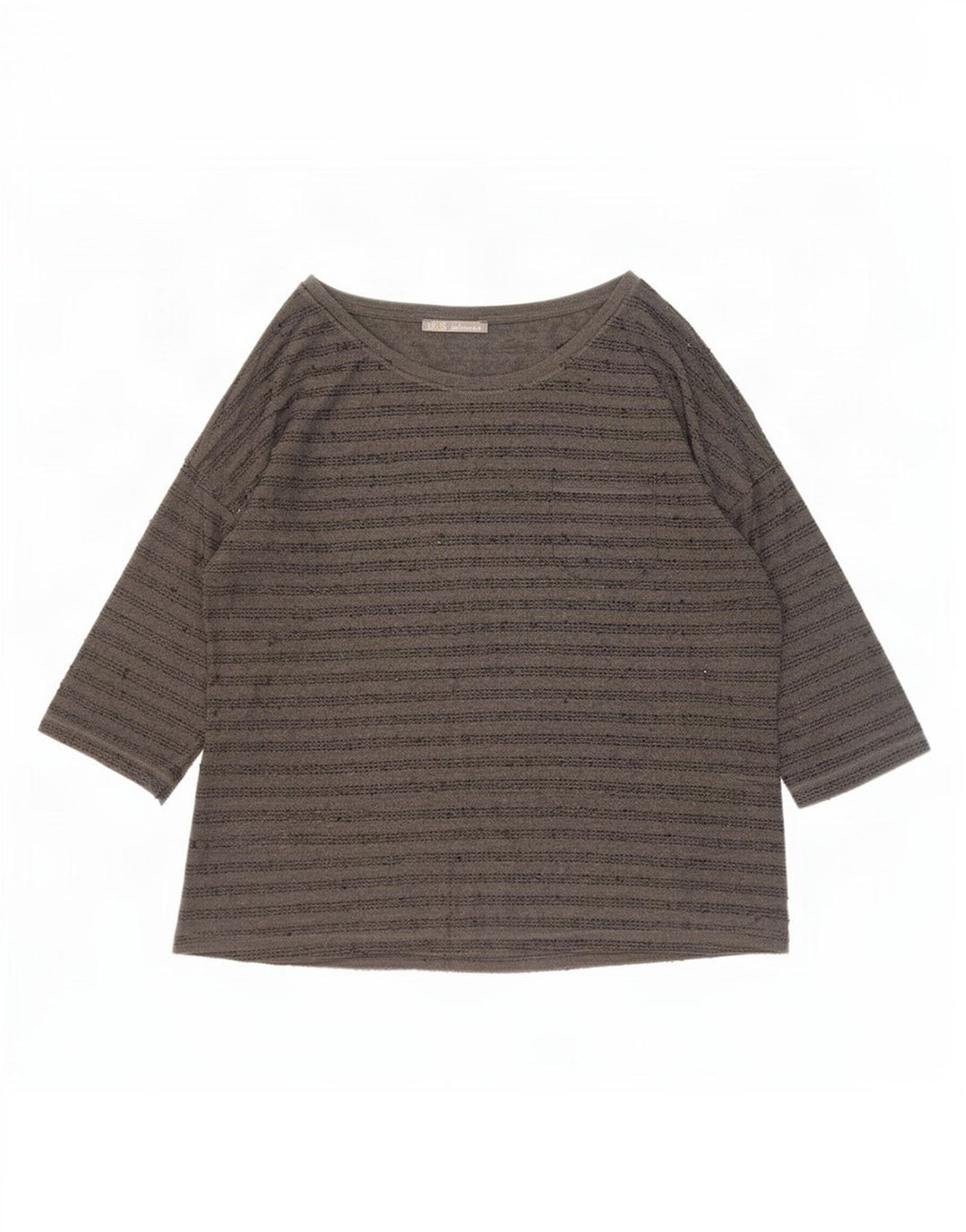 Top pentru femei Zara cu mâneci 3/4 UK 20 2XL poliester cu dungi gri