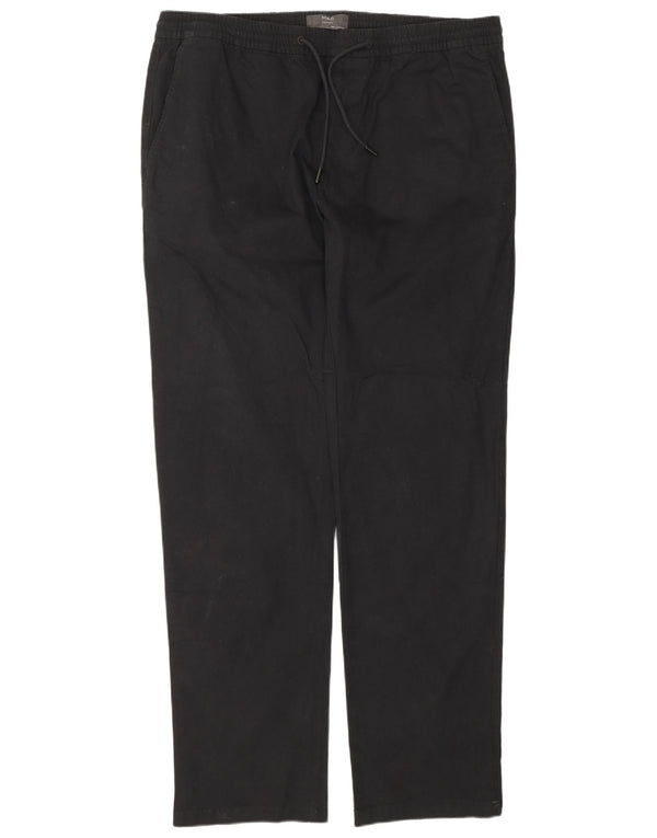 Pantaloni chino drepți pentru bărbați Marks & Spencer L38 L33 bumbac negru