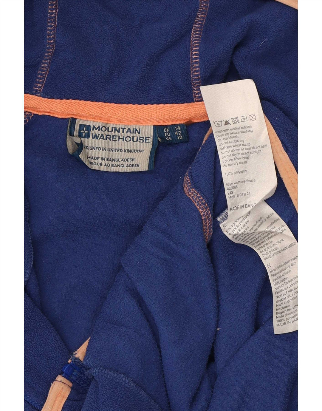 Jachetă din lână cu glugă pentru femei Mountain Warehouse UK 14 Poliester albastru mare