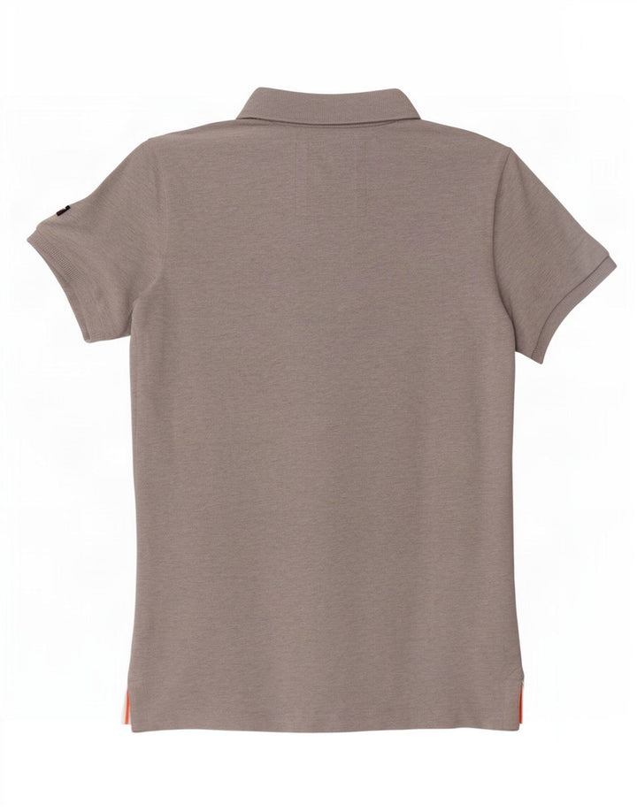 Tricou polo Superdry pentru bărbați, cu formă clasică, din bumbac gri mediu